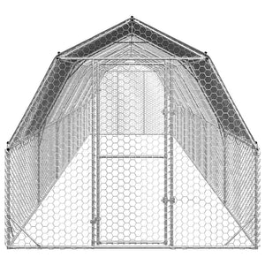 Hönsgård med tak 2,5x12x2,25 m galvaniserat stål