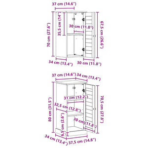Badrumsmöbelset VIGO 2 pcs Vit och antikvit Massiv furu