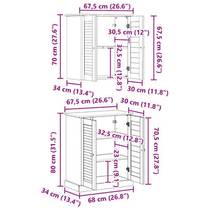 Badrumsmöbelset med hylla VIGO 2 pcs Brun och honungsgul