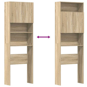 Tvättmaskinsskåp sonoma-ek 64x24x190 cm konstruerat trä