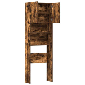 Tvättmaskinsskåp rökt ek 64x24x190 cm konstruerat trä