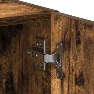 Tvättmaskinsskåp rökt ek 64x24x190 cm konstruerat trä