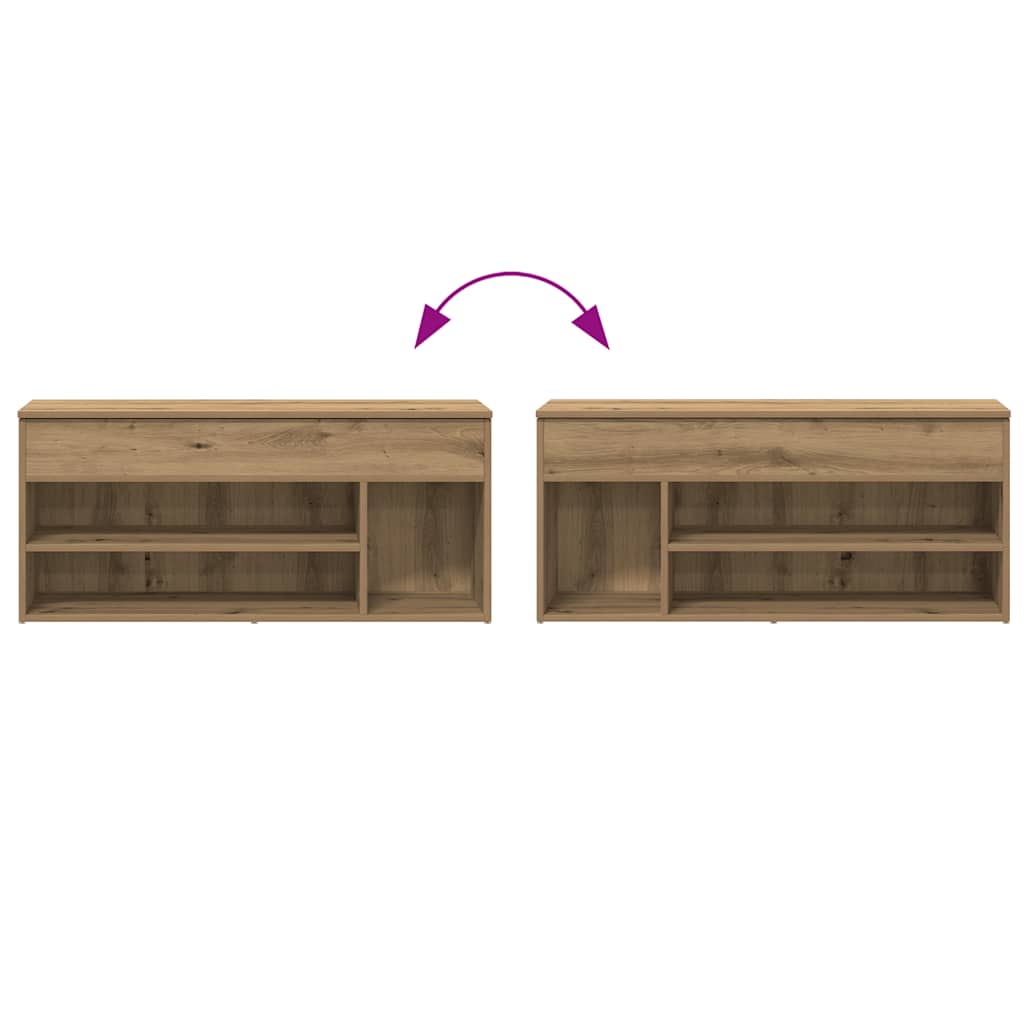 Skobänk hantverksmässig ek 102x30,5x45 cm konstruerat trä