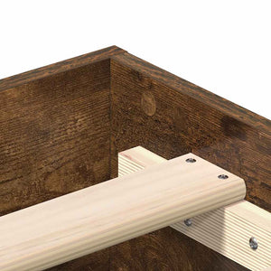 Sängram utan madrass rökt ek 75x190 cm konstruerat trä