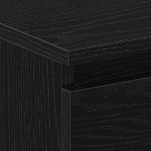 Nattduksbord 2 pcs Svart Ek 30 x 30 x 40 cm Konstruerat trä