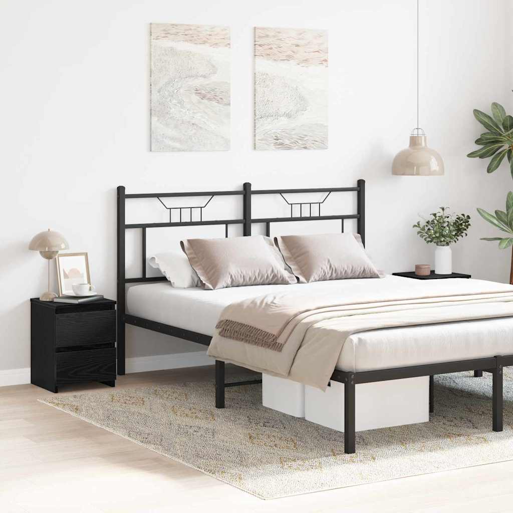 Nattduksbord 2 pcs Svart Ek 30 x 30 x 40 cm Konstruerat trä