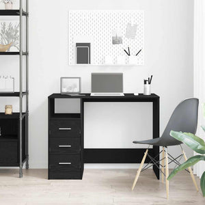 Skrivbord med lådor svart ek 102x50x76 cm konstruerat trä