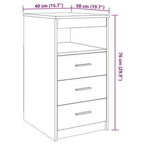 Byrå svart ek 40x50x76 cm konstruerat trä