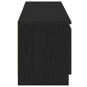 TV-bänk med LED-lampor svart ek 120x30x36 cm konstruerat trä