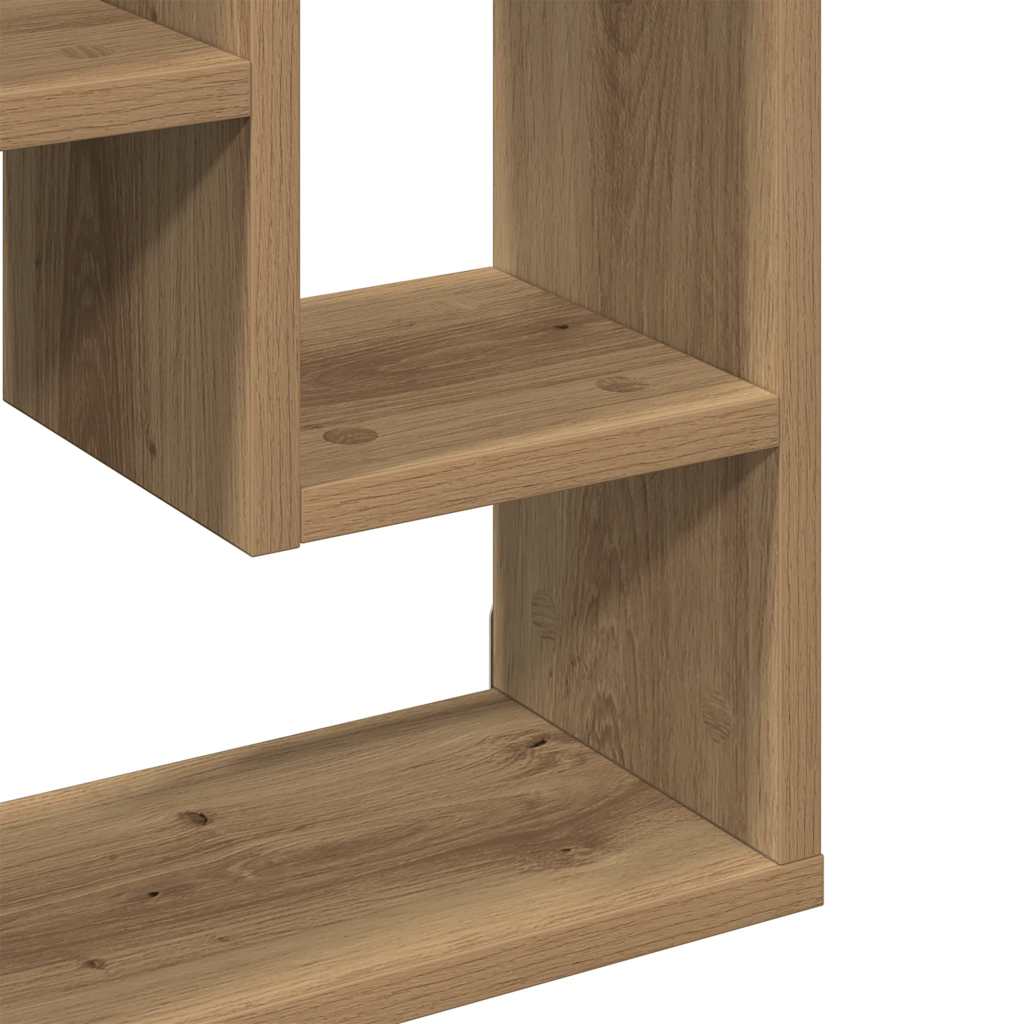 Vägghylla hantverksmässig ek 36x16x90 cm konstruerat trä