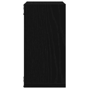 Vägghylla kubformad 4 st svart ek 30x15x30 cm konstruerat trä