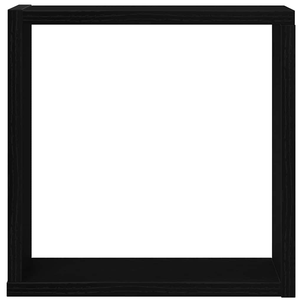 Vägghylla kubformad 6 st svart ek 30x15x30 cm konstruerat trä