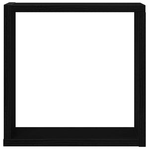 Vägghylla kubformad 6 st svart ek 30x15x30 cm konstruerat trä
