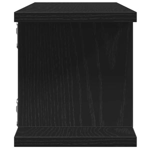 Vägghyllor 2 st svart ek 75x18x20 cm konstruerat trä