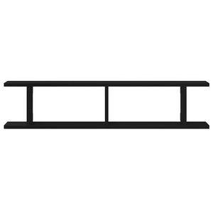 Vägghyllor 2 st svart ek 90x18x20 cm konstruerat trä