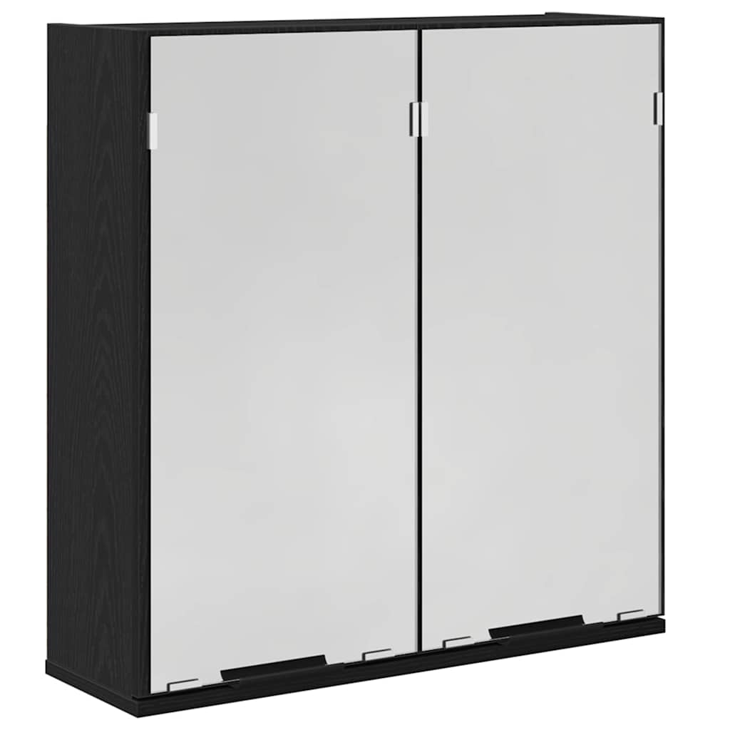 Spegelskåp Svart Ek 64 x 20 x 67 cm Konstruerat trä