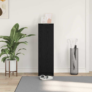 Skoskåp med hylla Svart Ek 29,5 x 35 x 101 cm Konstruerat trä