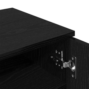 Skoskåp med hylla Svart Ek 59 x 35 x 100 cm Konstruerat trä