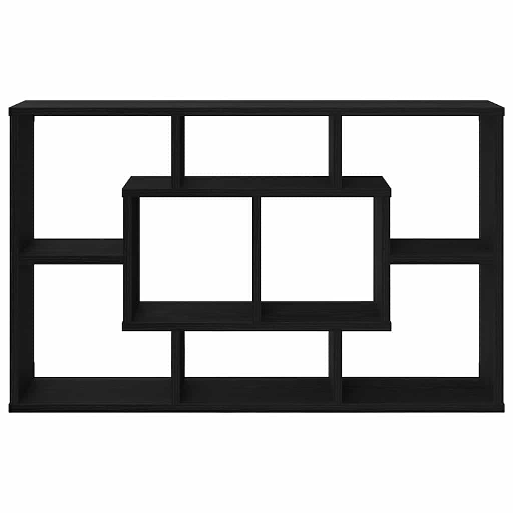 Vägg hylla med hylla Svart Ek 85 x 16 x 52,5 cm Konstruerat trä