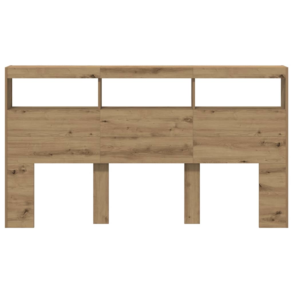 Skåp till sänggavel med LED Artisan ek 180x17x102 cm