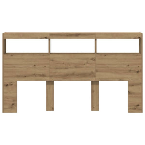 Skåp till sänggavel med LED Artisan ek 180x17x102 cm