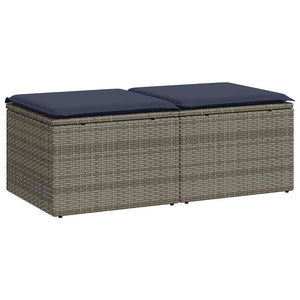 Trädgårdssoffset med dynor 2 delar grå konstrotting akaciaträ