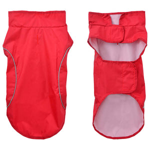 Regnrock för hundar med reflekterande remsor polyester röd xs