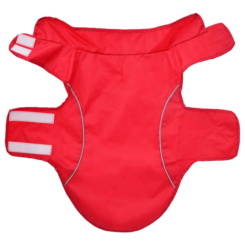 Regnrock för hundar med reflekterande remsor polyester röd xs