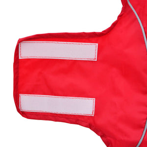 Regnrock för hundar med reflekterande remsor polyester röd s