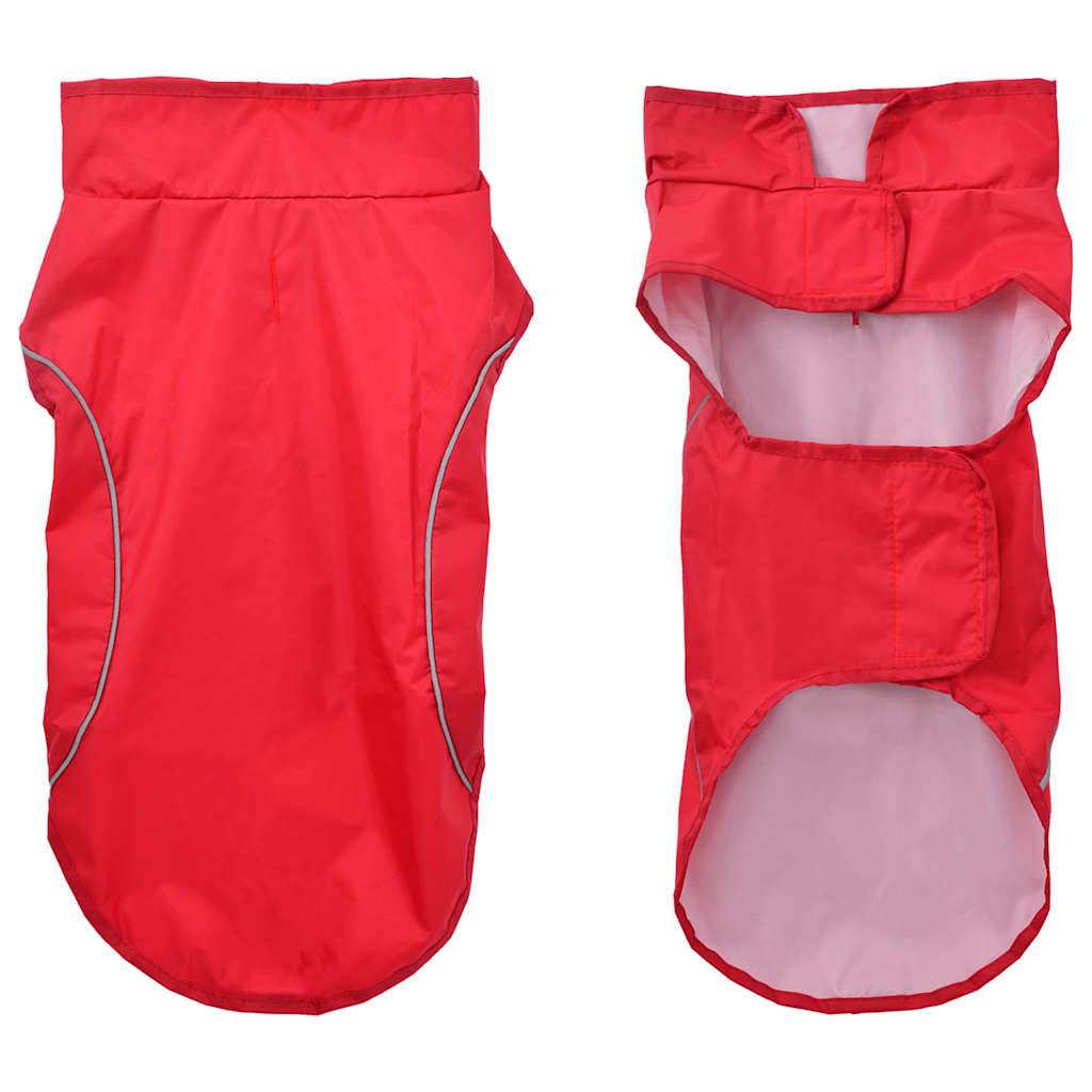 Regnrock för hundar med reflexer polyester röd m