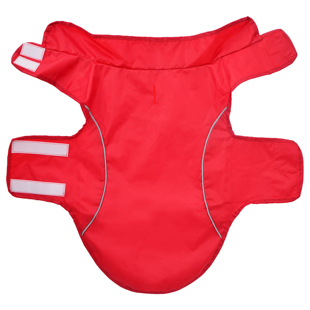 Regnrock för hundar med reflexer polyester röd m