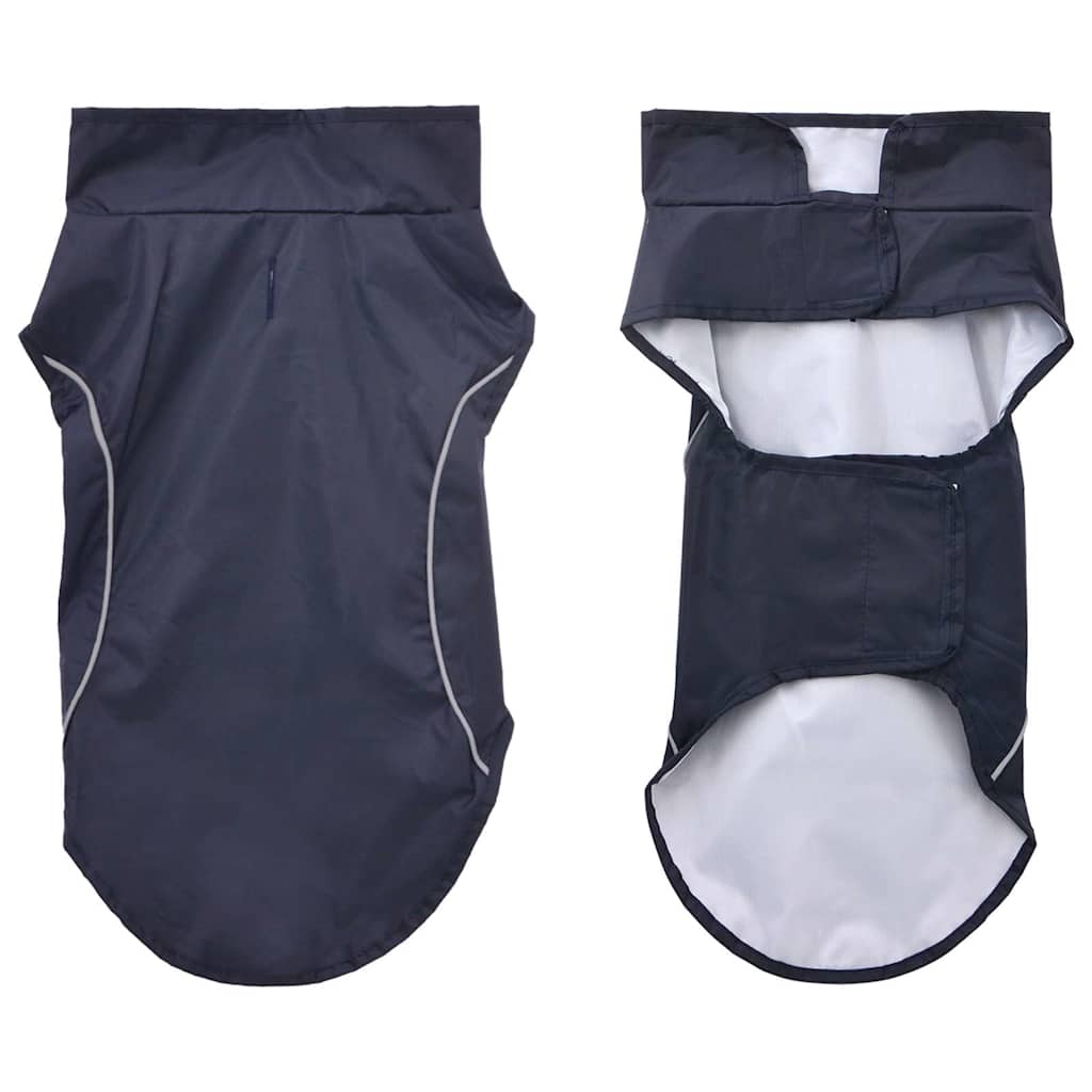 Regnrock för hundar med reflexer polyester marinblå XXS