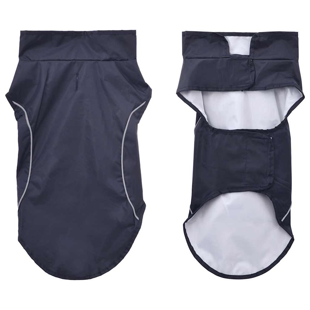 Regnrock för hundar med reflekterande remsor polyester marinblå