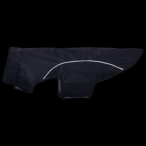 Regnrock för hundar med reflexer polyester marinblå XL