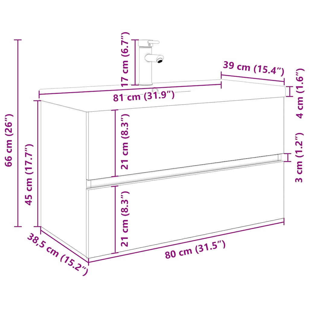 Diskbänksskåp med inbyggt handfat och kran Gammalt trä