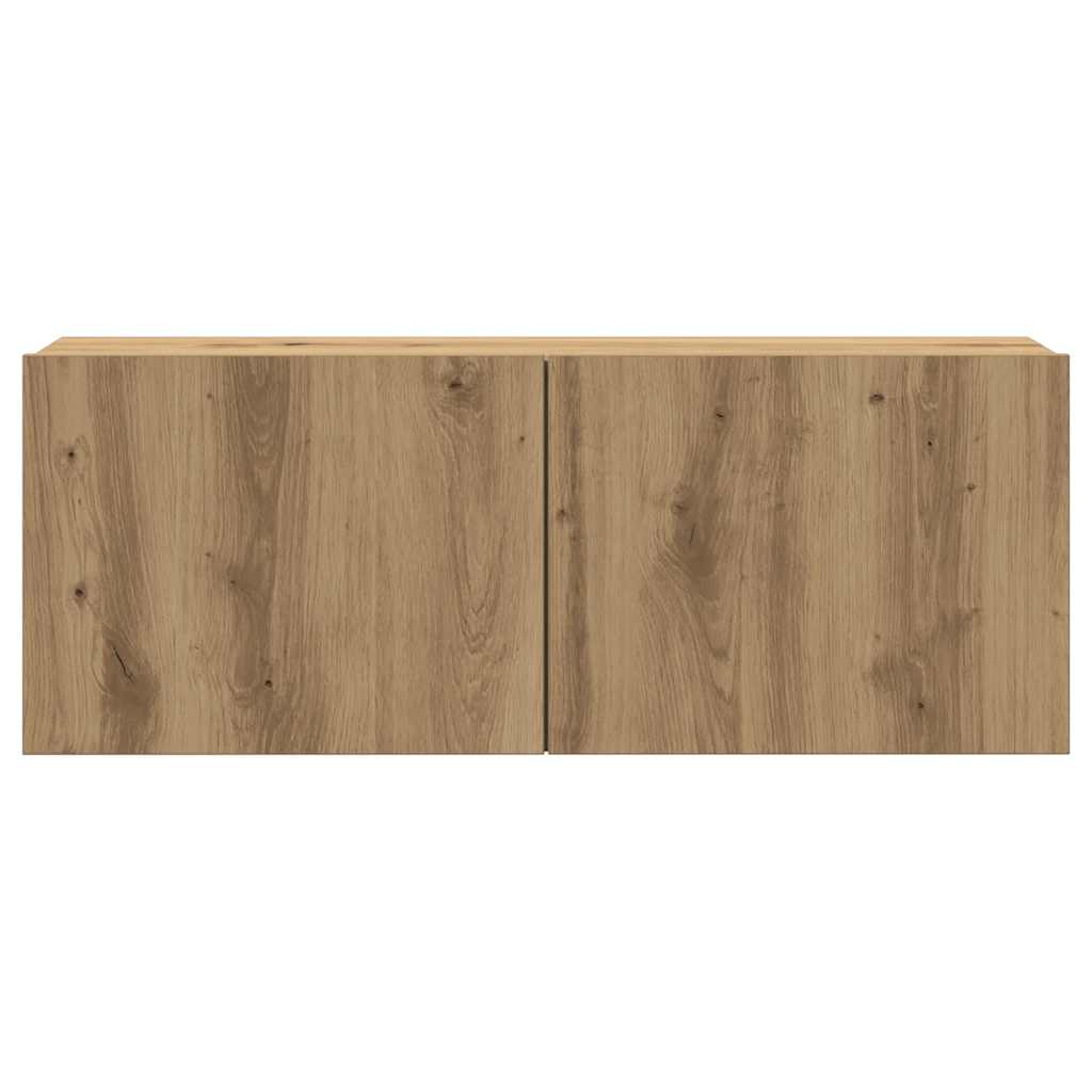 TV-skåp väggmonterat 7 delar artisan ek konstruerat trä