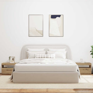 Sängbord med LED-lampor hantverksmässig ek 60x35x40 cm