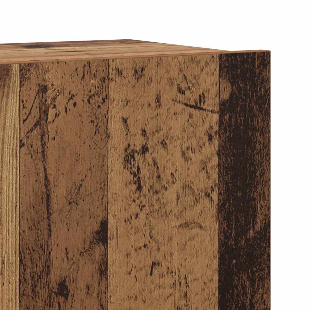 TV-skåp väggmonterat 4 delar gammalt trä konstruerat trä