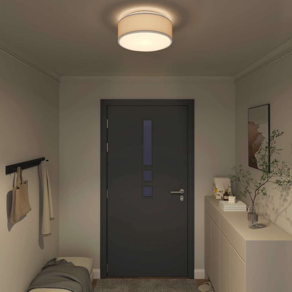 Taklampa med strålkastare Grå 38 x 38 x 13,5 cm tyg