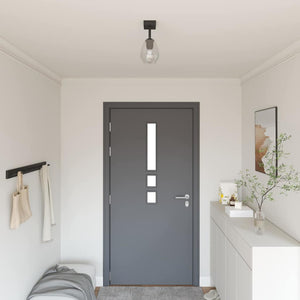 Takspotlight Svart 13 x 13 x 26 cm Glas och Metall