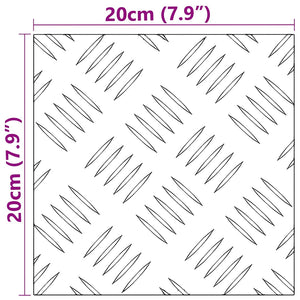 Trappsteg Fyrkantig 2 pcs Silver 20 x 20 cm Aluminium