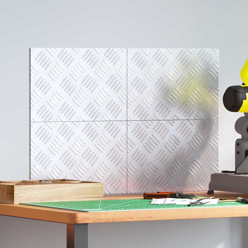 Trappsteg Rektangulär 4 pcs Silver 30 x 20 cm Aluminium