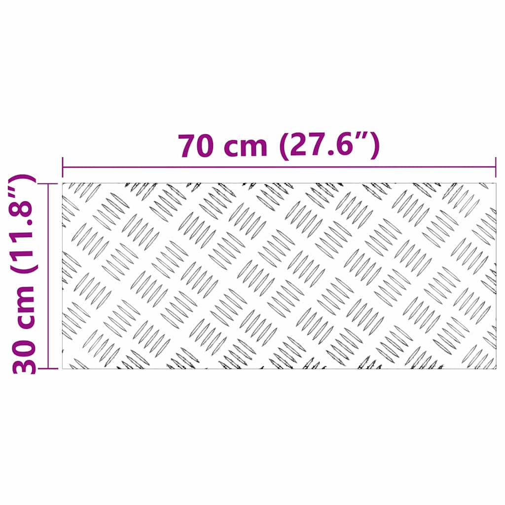 Trappsteg Rektangulär 2 pcs Silver 70 x 30 cm Aluminium