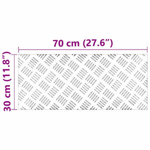 Trappsteg Rektangulär 2 pcs Silver 70 x 30 cm Aluminium