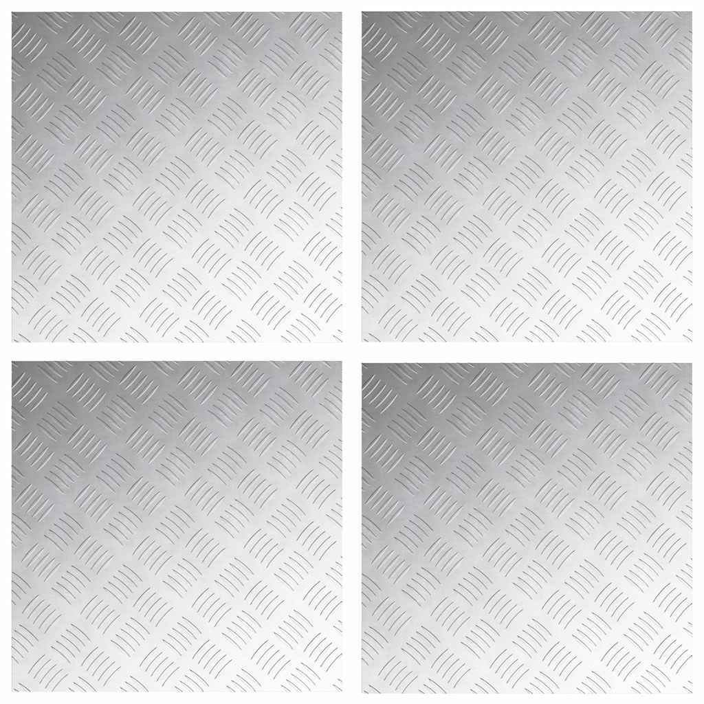 Trappsteg Fyrkantig 4 pcs Silver 50 x 50 cm Aluminium