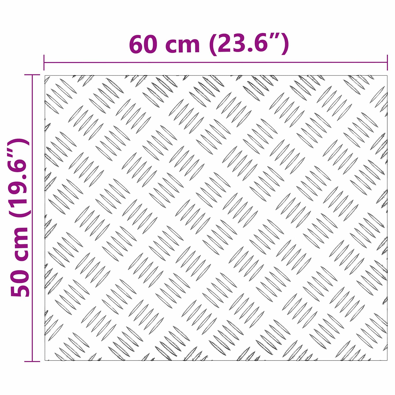 Trappsteg Rektangulär 2 pcs Silver 60 x 50 cm Aluminium