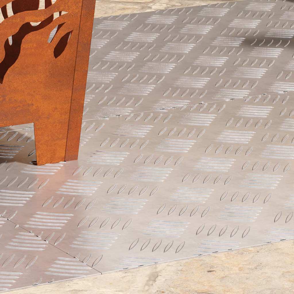 Trappsteg Rektangulär 4 pcs Silver 90 x 50 cm Aluminium