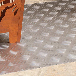 Trappsteg Rektangulär 4 pcs Silver 100 x 50 cm Aluminium