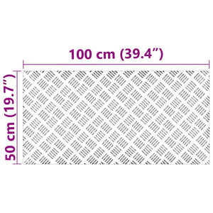 Trappsteg Rektangulär 4 pcs Silver 100 x 50 cm Aluminium