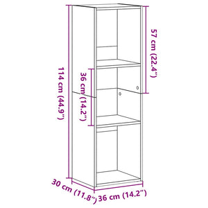Bokhylla svart ek 36x30x114 cm konstruerat trä